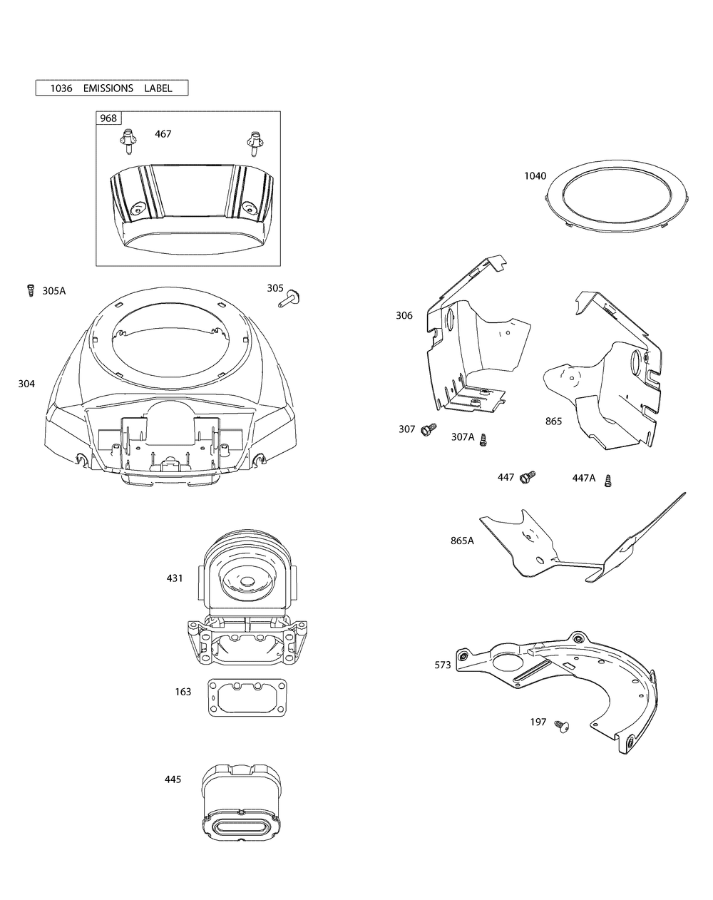 Engine Assembly 4 Diagram and Parts List for GT1554VT 14VR13CK009-14VR13CK010 Cub Cadet Lawn Tractor